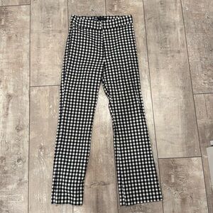 Zara black white gingham pants. With stretch. Ankle length. Size XS.